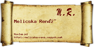 Melicska René névjegykártya
